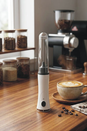 Coffee frother with lid